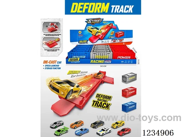 Ejectable storage container deformable track with alloy car*1