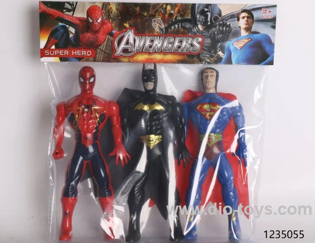 Spider-Man, Iron Man, Batman with light