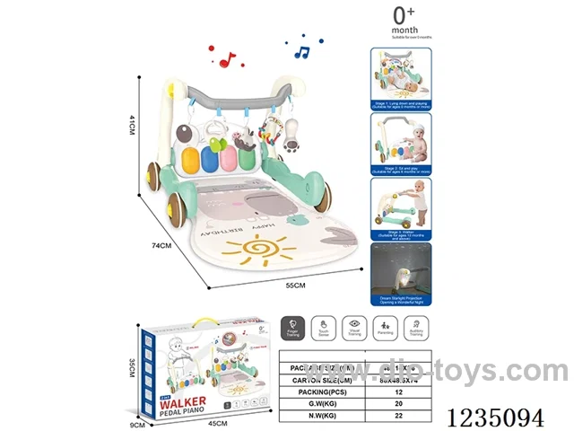 Projection 2-in-1 Foot-Powered Piano Walker/Hippo