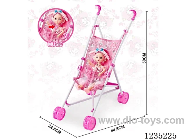 Pink Plastic Car (Melody) with 12-inch Musical Doll