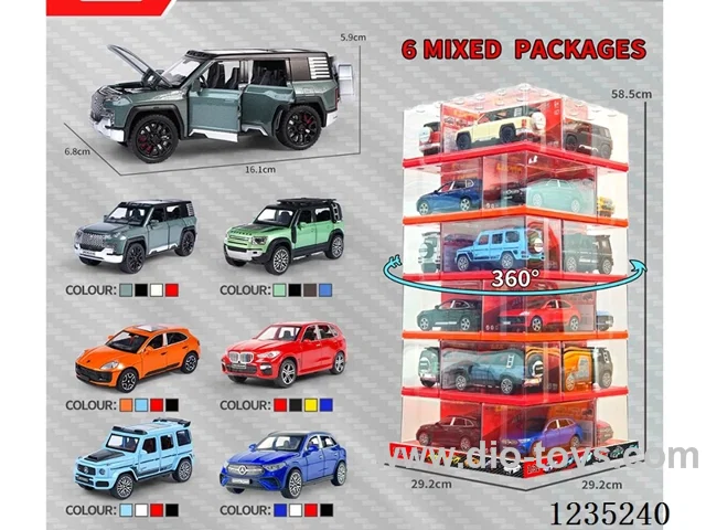 1:32 pull back alloy car W L/M included battery (6 assorted models)