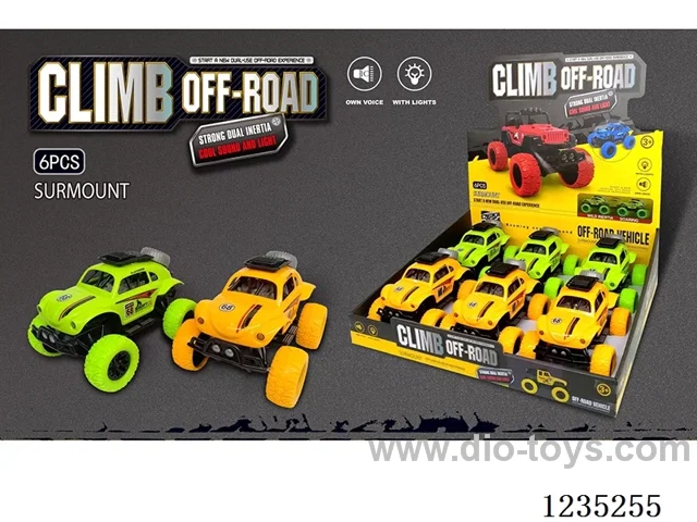 ABS Dual Inertia Sound and Light Beetle Car (6 pieces)
