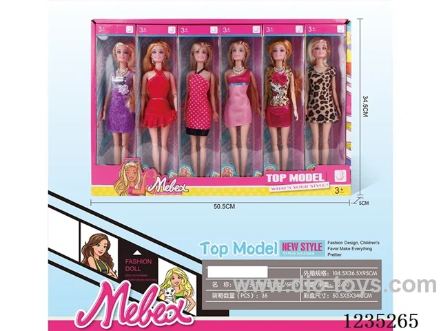 11.5-inch Jointed Fashion Barbie/6PCS