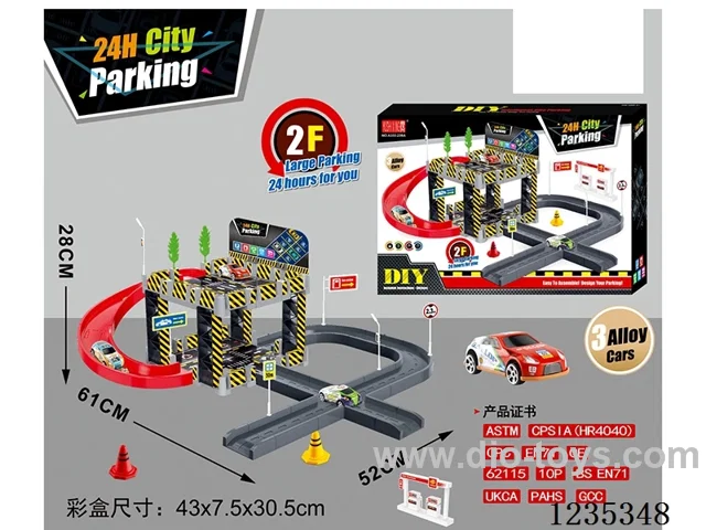 Smart City Parking Lot (2-story with tracks)alloy car *3
