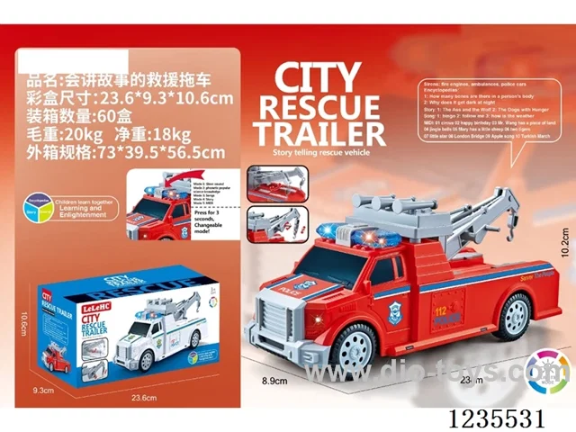 B/O universal Storytelling Rescue Trailer W L/M not included battery