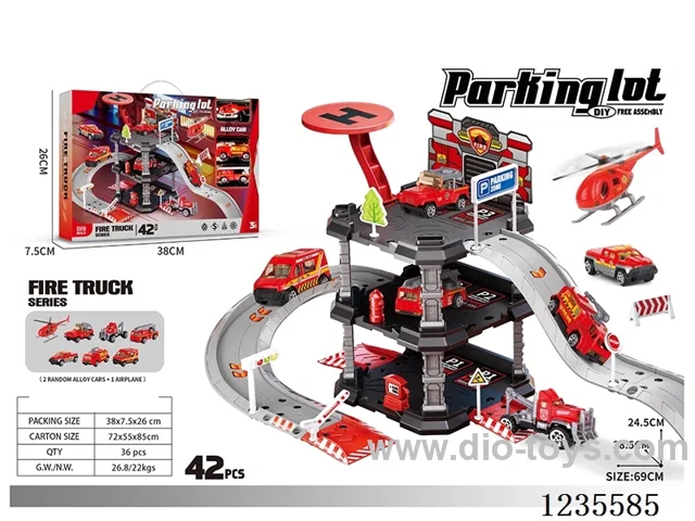Fire Department Three-story Building Parking Set