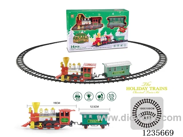 B/O Christmas Track Train 98CM with light not included battery