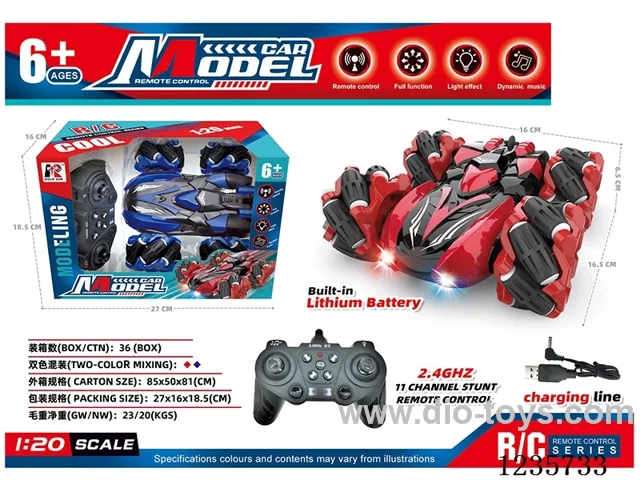2.4G 11ch RC stunt double-sided car included battery