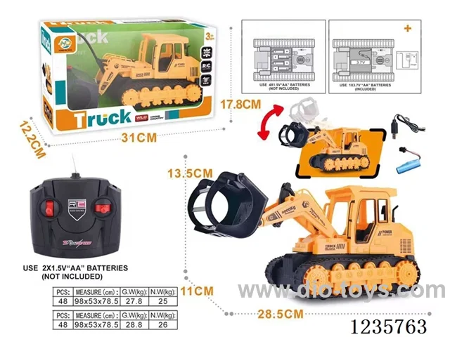 4ch rc clamp wood engineering vehicle (included battery, 3.7V lithium battery)
