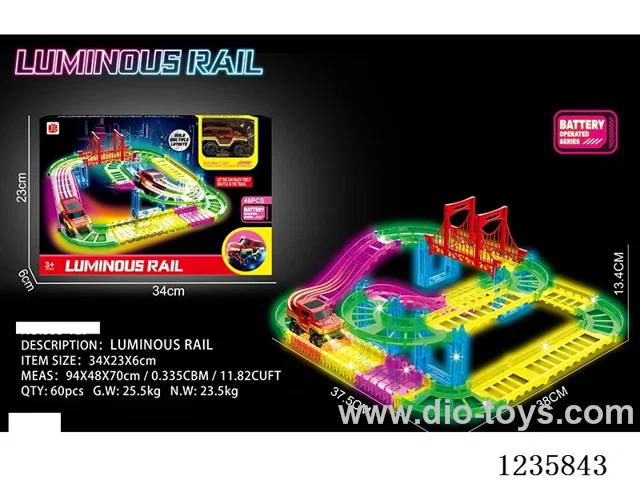 Glow-in-the-dark B/O Track Car 46PCS not included battery