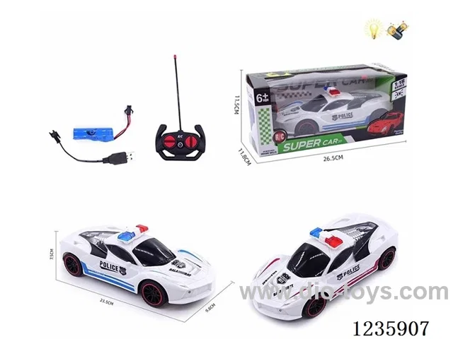 1:18 4ch RC Ferrari Police Car with Lights included Battery + USB Cable