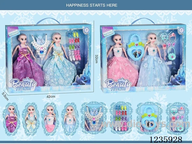Two 11.5-inch Solid Snow Barbie Sets
