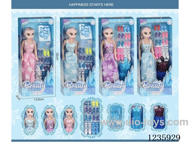 Four 11.5-inch Empty Snow Barbie Sets