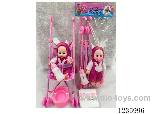 10-inch Drinking and Peeing Doll with Stroller