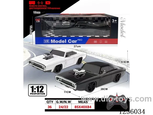 1:12 4ch RC Dodge sports car with light 2 colors mixed not included battery