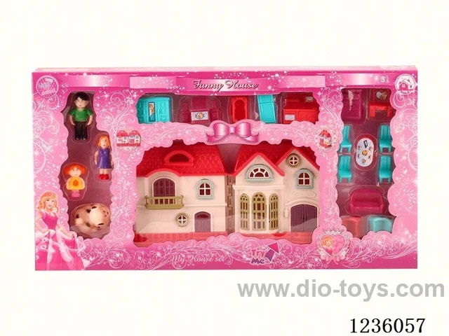 (GCC)villa with light/ 12 songs (includes 3* AG13 batteries) + furniture + characters
