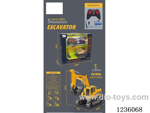 5ch 40MHZ engineering RC excavator included battery