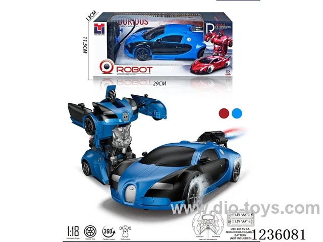1:18 one-touch transformation Bugatti simulation spray car not included battery