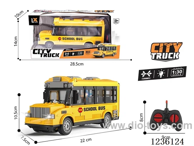 1:30 4ch RC Lighted School Bus not included battery