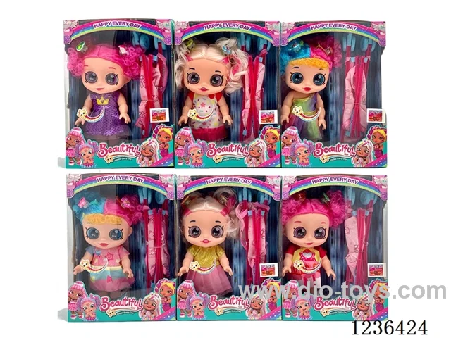 12 inch full body enameled doll with music cart light up hair clips 6 models mixed included battery