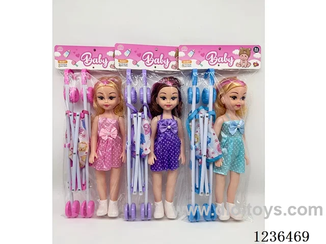 18 inch dolls (clothes 2 3 colours) + trolley (3 colours mixed) / Function: English IC included battery
