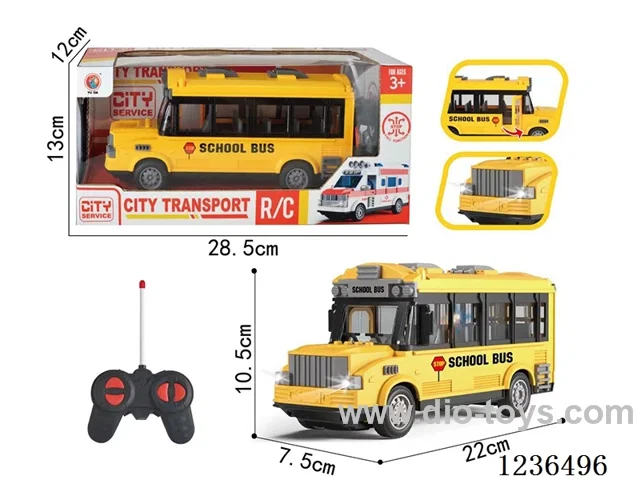 4ch RC School Bus with Front Lights, Seat Seats with Lights (Not Included Battery)