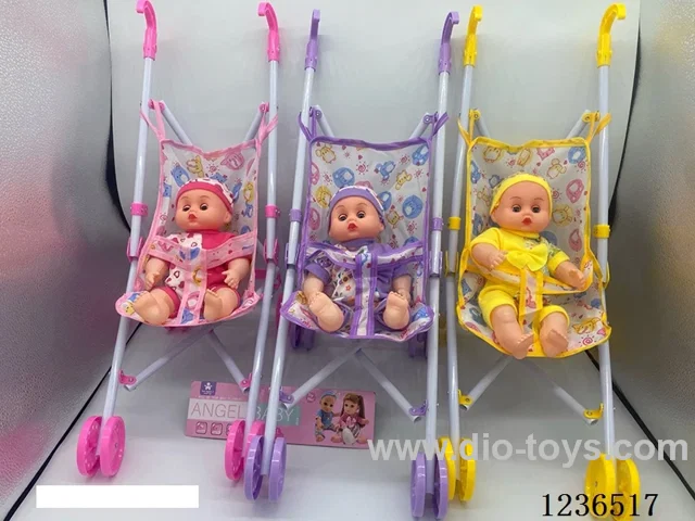 12 inch 27.5cm doll with plastic stroller