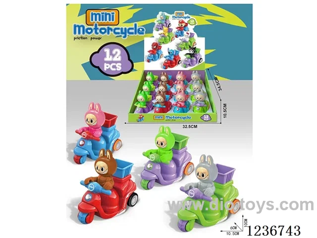 Labubu motorbike inertia car 12PCS