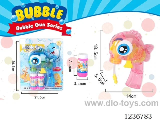 self-priming bubble gun 2 bottles of water included  battery
