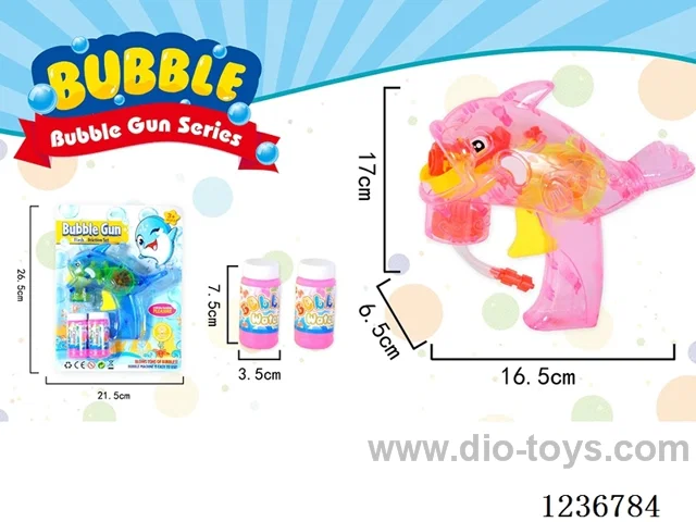 self-priming bubble gun 2 bottles of water included  battery