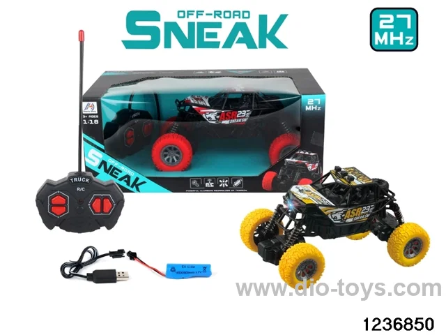 1:18 4 ch rc climbing car with light，include battery