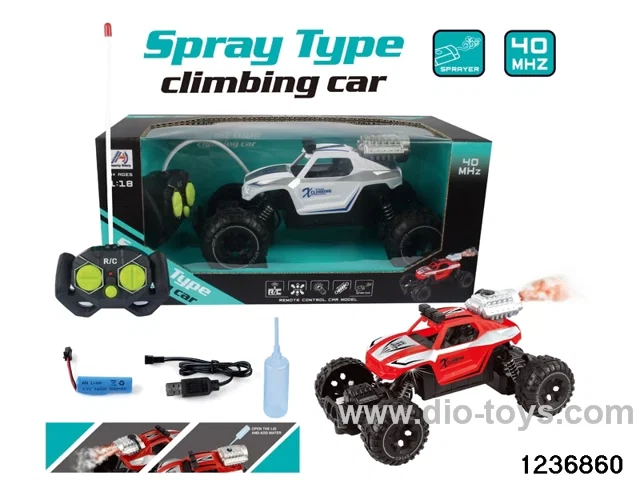 1:18 5 ch rc spray climbing car with light，include battery