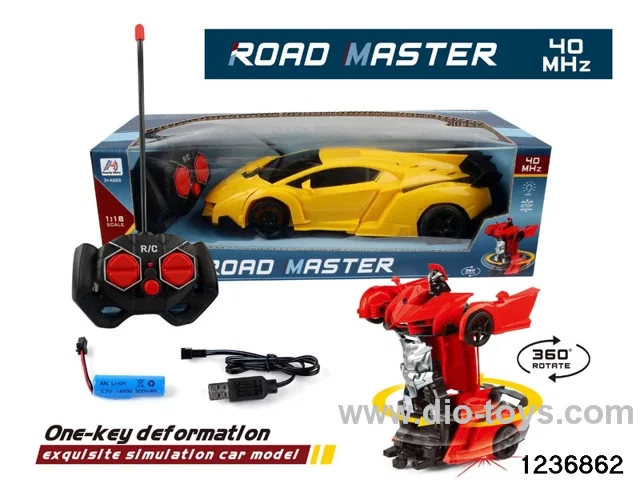 1:18 5 ch deformation car with light，include battery