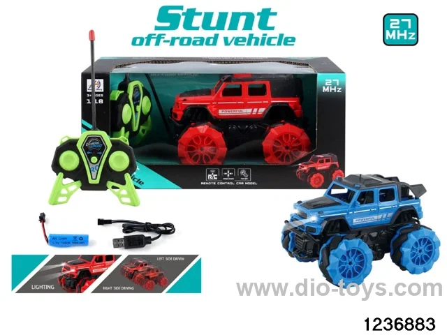 1:18 5 ch rc stunt car with light，include battery