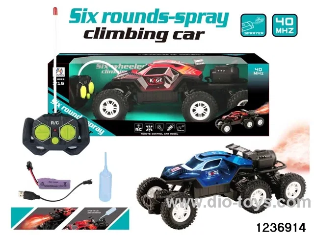 1:16 5 ch rc spray climbing car with light，include battery