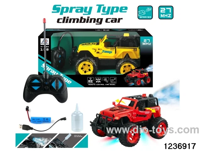 1:18 5 ch rc spray climbing car with light，include battery