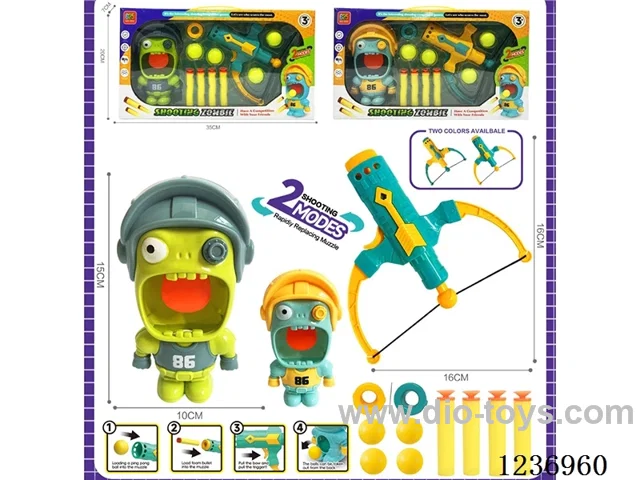 Softball gun shooting zombie set 2 mixed