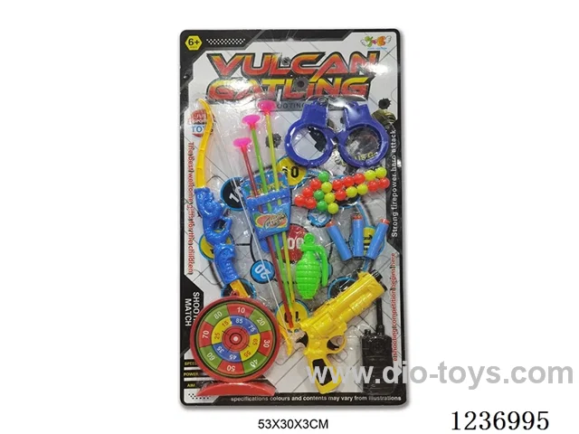 bow and arrow + ping pong gun