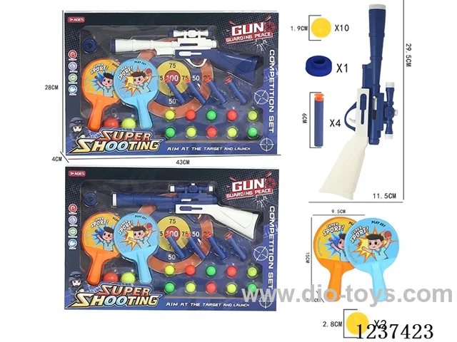 soft bullet Table Tennis Guns Dual Purpose + Table Tennis set (Mixed Two Colours)