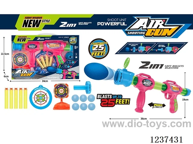 soft bullet gun + aerodynamic gun set 2-in-1 function 2 colors mixed