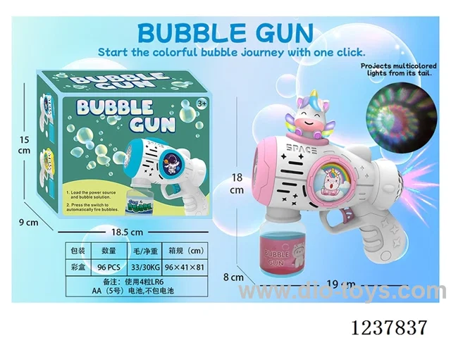 Automatic bubble gun with light/projection not included battery