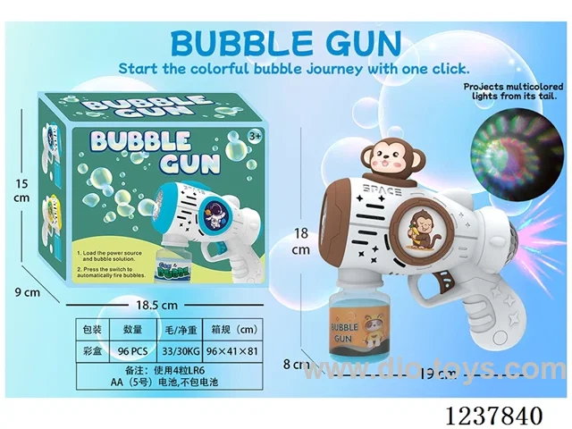Automatic bubble gun with light/projection not included battery