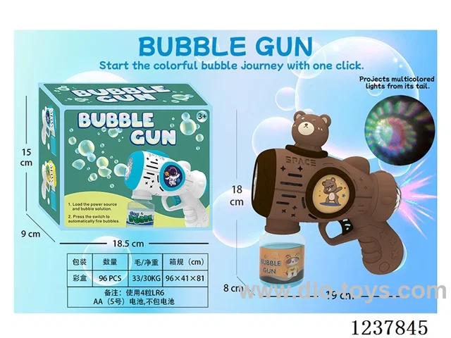 Automatic bubble gun with light/projection not included battery