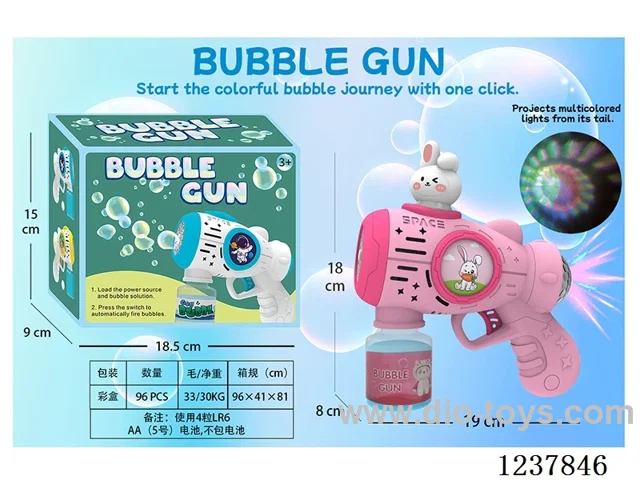 Automatic bubble gun with light/projection not included battery