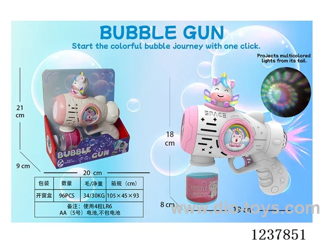 Automatic bubble gun with light/projection not included battery