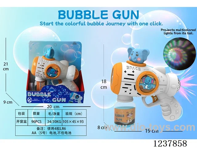 Automatic bubble gun with light/projection not included battery