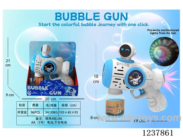 Automatic bubble gun with light/projection not included battery