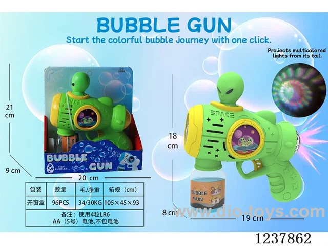 Automatic bubble gun with light/projection not included battery