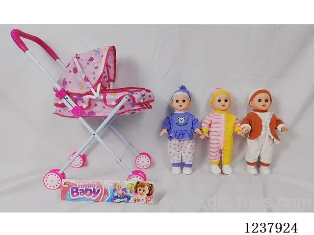 14-inch doll with English IC/Iron handcart/Shoes