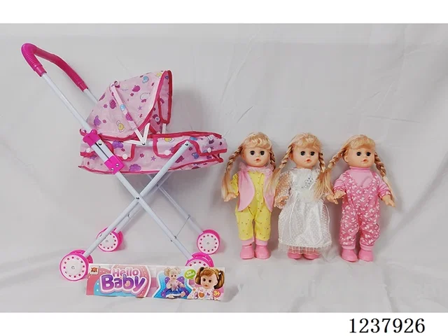 14-inch doll with English IC/Iron handcart/Shoes